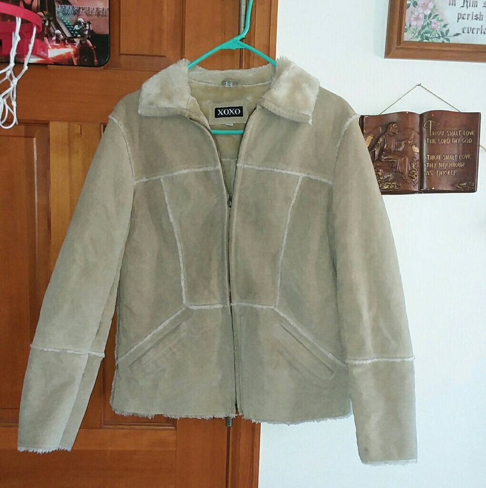 Xoxo women's vintage leather patchwork jacket